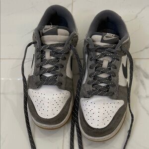 Nike Low Dunk “Smoke Grey Gum” Charcoal and White Sneakers